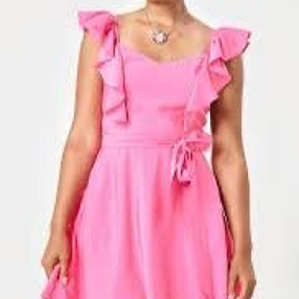 Trixxi ruffle tie waist dress